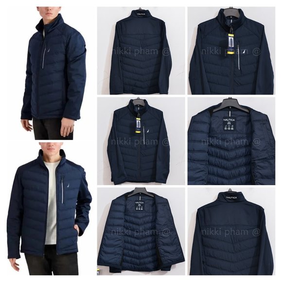 Men's Mix Media Jacket Nauticain blue